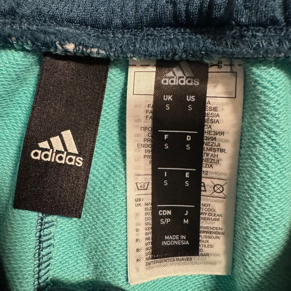 Adidas Essential Shorts  Tie-Dye Fleece Blue Shorts w/‎ Pockets Men's Size Small